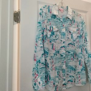 Lily Pulitzer long sleeved cotton button down shirt